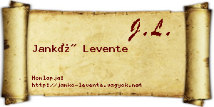 Jankó Levente névjegykártya