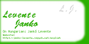 levente janko business card