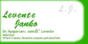 levente janko business card